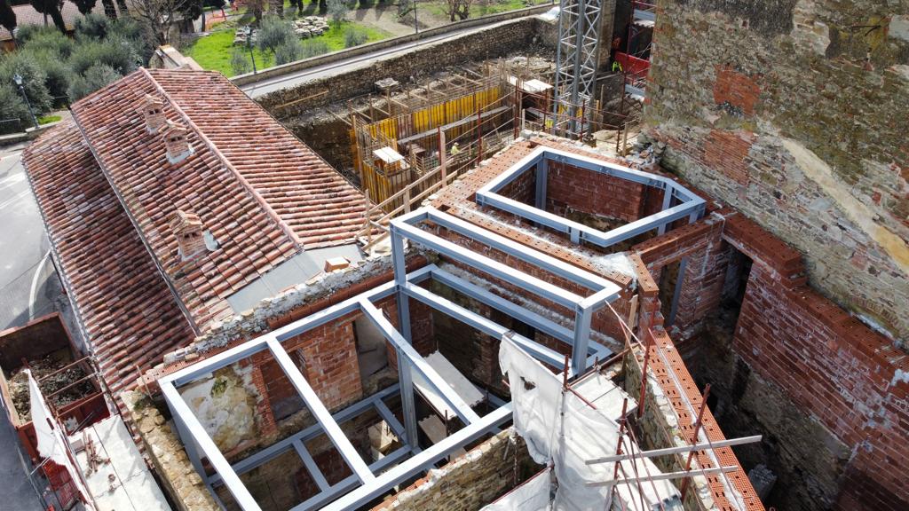 Struttura in acciaio su cantiere