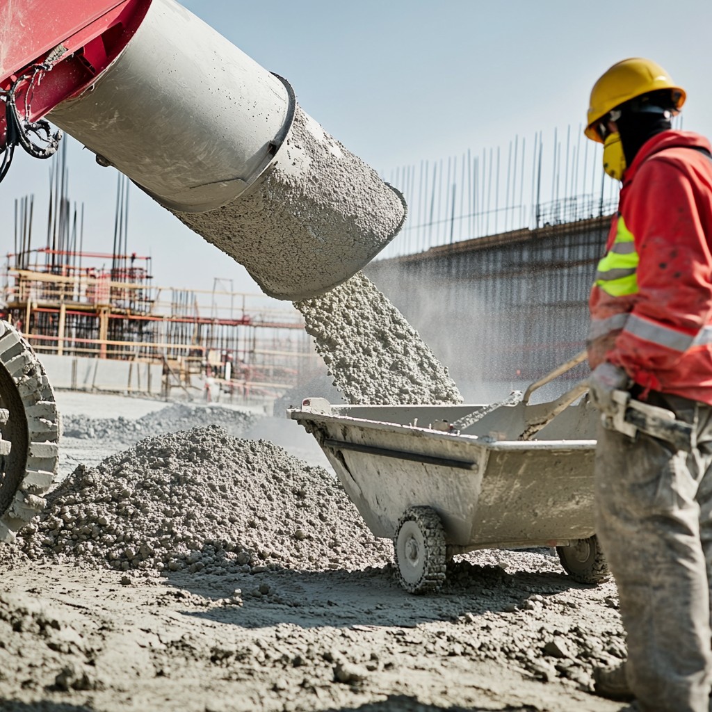 Scarico cemento su cantiere