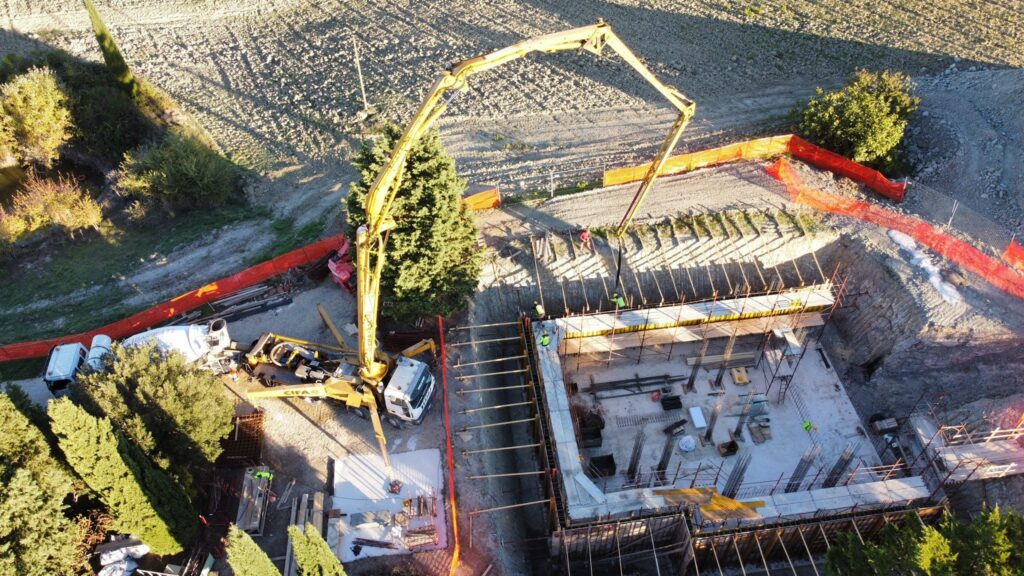 Vista dall'alto di cantiere