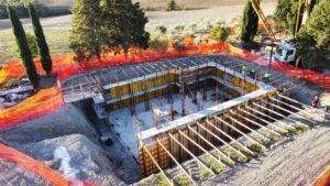 Cantiere edile a Pienza