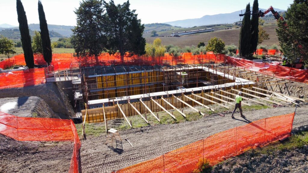 Realizzazione fondamenta su cantiere edile